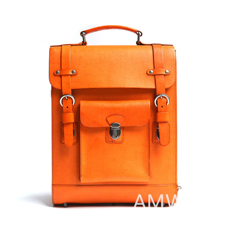 【最高級本革保証】人気 リュックサック レザー　手作り 手縫い メンズ ビジネスバッグ 鞄ハンドバッグ トートバッグ ヌメ革 AMWYY-MB-40