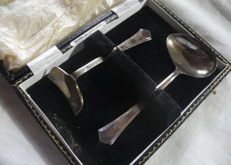 イギリス アンティーク 銀製 スプーン&プッシャー シルバー925 Birmingham ホールマーク有り スターリングシルバー 美品