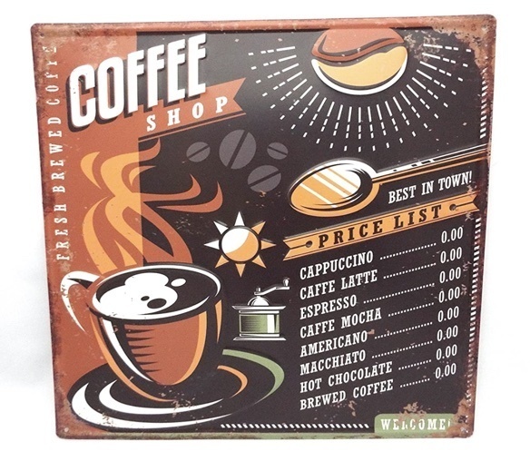 アンティーク エンボスプレートCoffee 【Coffee】（新品・未使用）