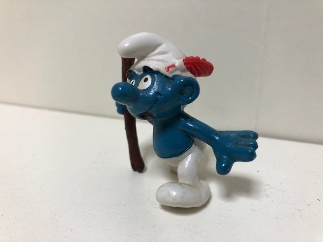 期間限定大幅値下げ！【 スマーフ フィギュア 】 SMURF 杖 インディアン / SCHLEICH シュライヒ SMURF VINTAGE TOY PVC FIGURE V6-1-10