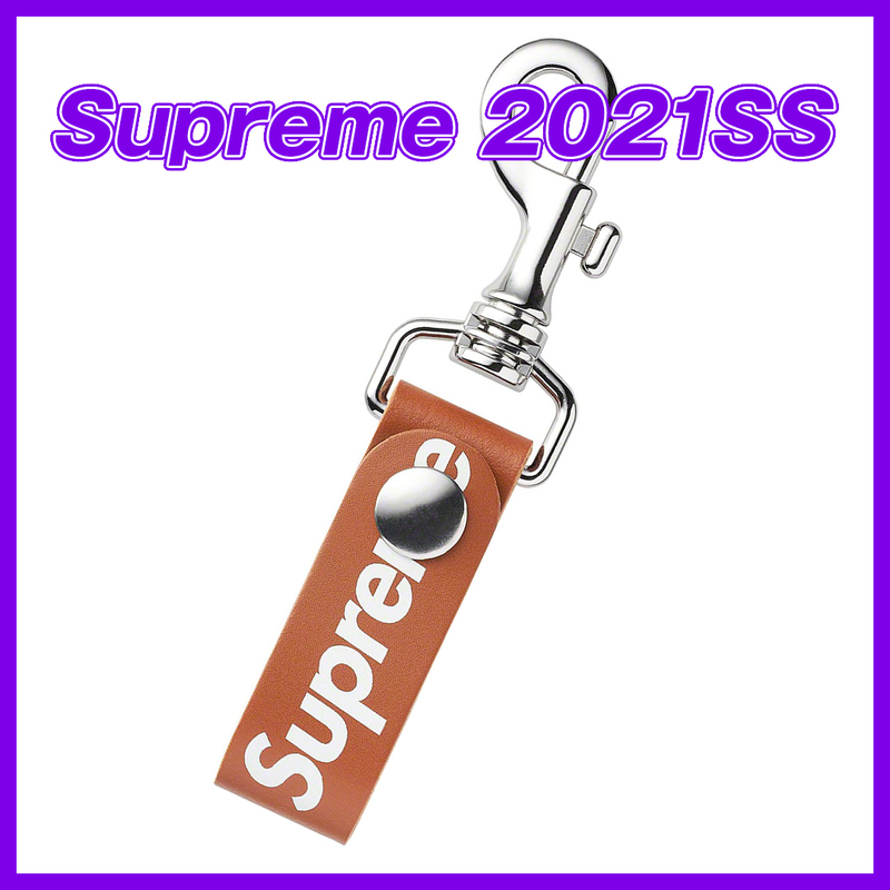1498　Supreme Leather Key Loop(Brown)　シュプリーム　レザー　キーループ　茶色　ブラウン　2021SS