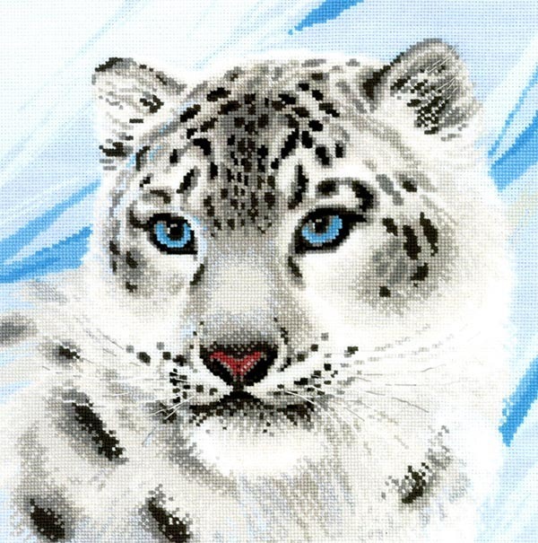 ロシアのクロスステッチキット 白豹（RIOLIS・リオリス・1886 雪豹）