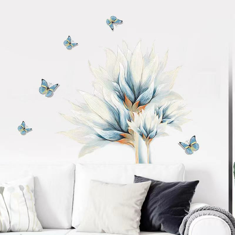 (NO.226）DIY剥がせる壁飾りウォールステッカー　綺麗な仕上がり 蝶々と花