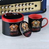 [新品]QUEEN クイーン (結成50周年) - Logo/缶入りセット / マグカップ コースター【オフィシャル】 