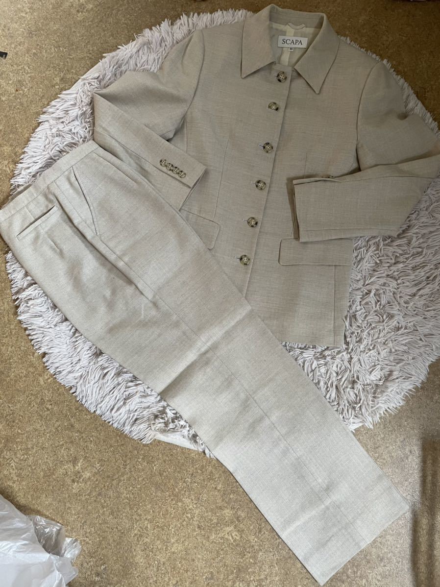 SCAPA ベージュ ベリーボーン セットアップスーツ パンツスーツ 40 スキャパ