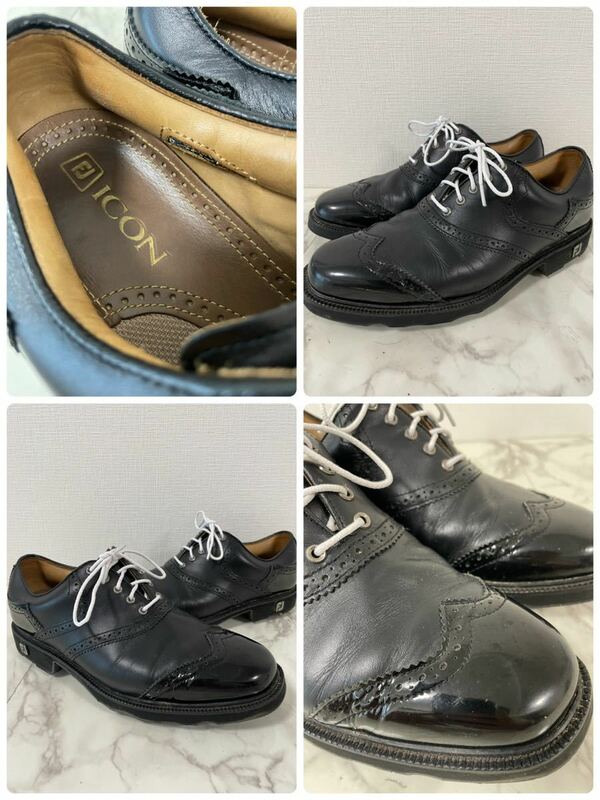 FOOTJOY フットジョイ ICON アイコン MYJOYS マイジョイズ OPTI FLEX2 FJ ウイングチップ ゴルフシューズ レザーシューズ 革靴 24.0cm