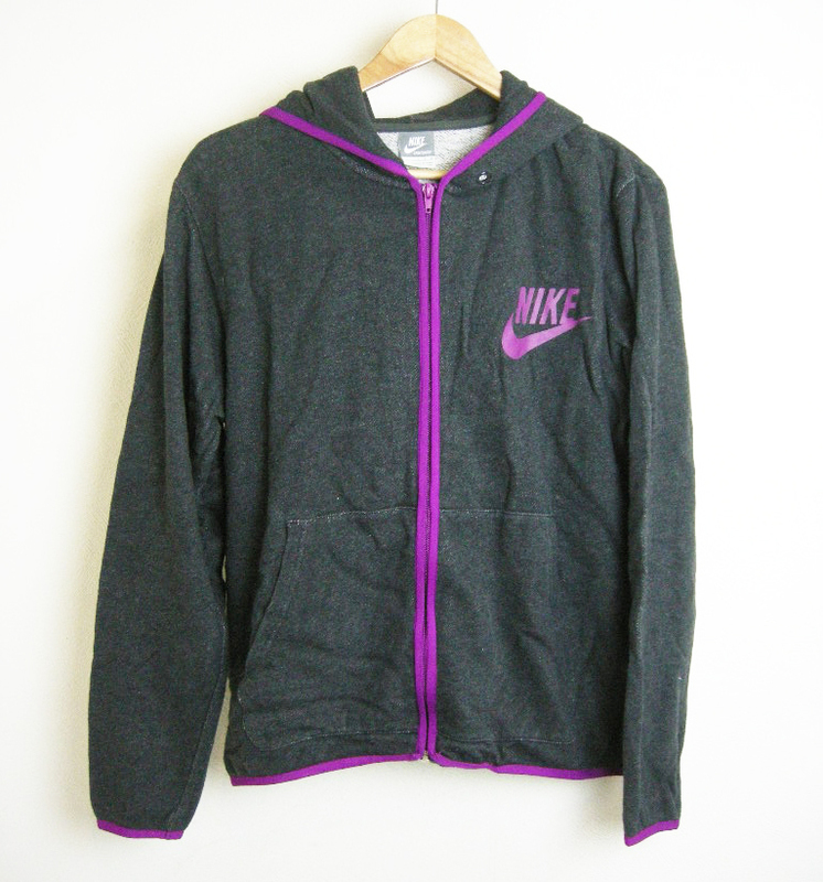 ■NIKE【ナイキ】グレー×パープル スウェットパーカー L■