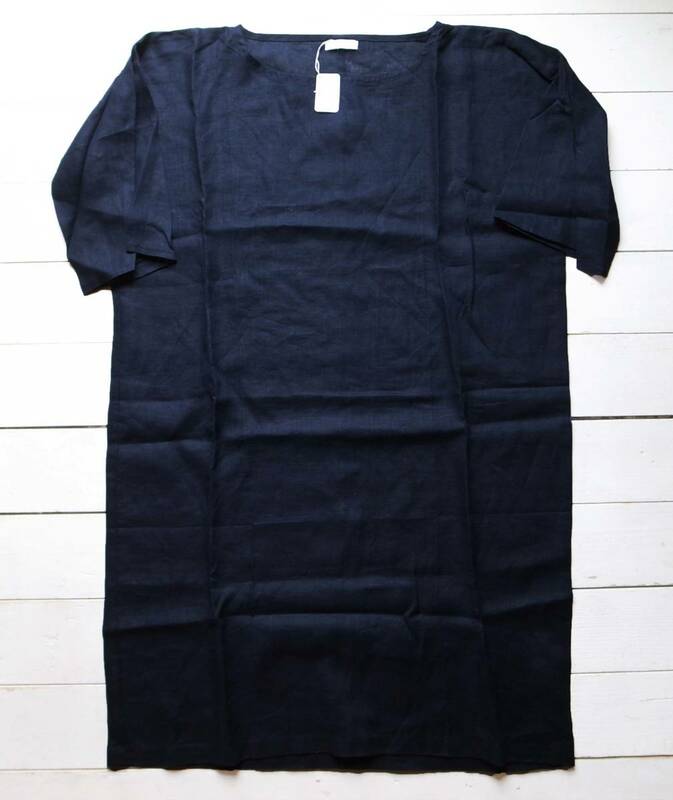 新品 fog linen work フォグリネンワーク ワンピース 黒 リトアニア製 ワンサイズ