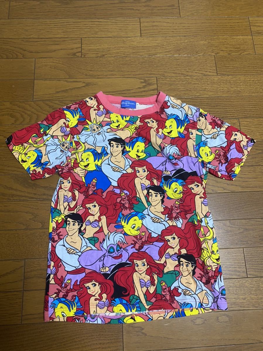 ※ 総柄 東京ディズニーリゾート ディズニーリゾート アリエル Tシャツ ディズニー リトルマーメイド 半袖Tシャツ TDR Sサイズ　美品