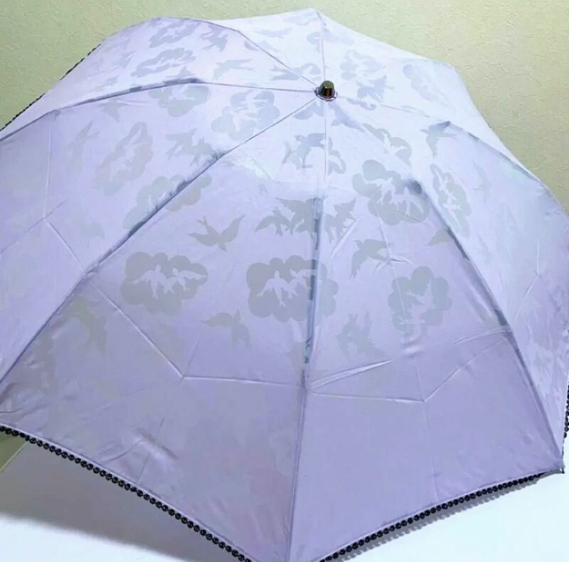 b8訳有 新品【 ANNA SUI アナスイ 】安心の日本製 晴雨兼用 日傘 百貨店 ブランド傘 UVカット 紫外線防止 折り畳み傘 梅雨対策 紫外線対策