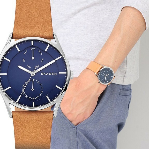 SKAGEN スカーゲン skw6369 HOLST ホルスト ネイビー ブラウンレザー メンズ 腕時計