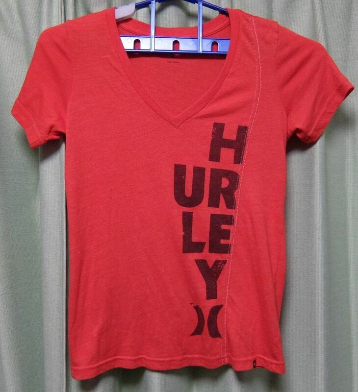 hurley 半袖VネックTシャツ　L　USA製　中古