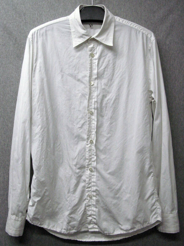 ワイズ フォーメン：白ステッチ 長袖 シャツ 2 （ ヨウジヤマモト Y's for Men Yohji Yamamoto Homme Vintage Cotton Shirt 2