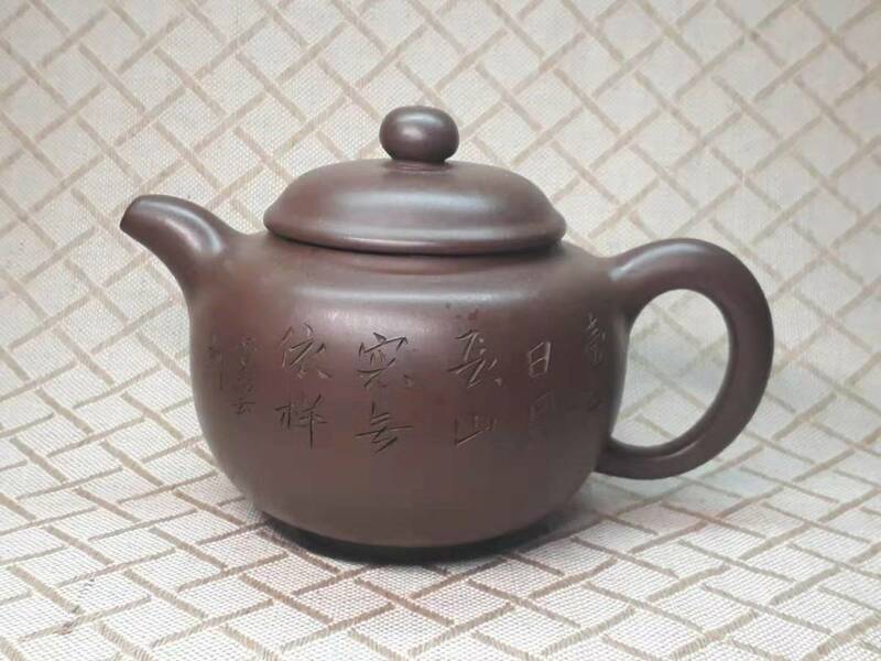 宜興窯　紫砂茶壺　在銘　煎茶道具 周桂珍