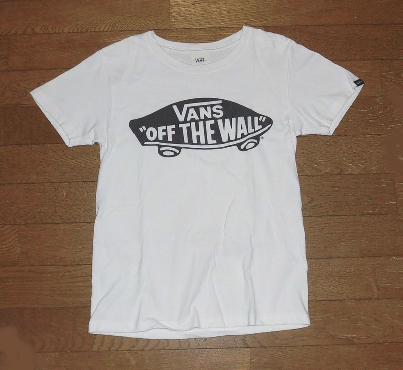VANS バンズ "OFF THE WALL" OG クラッシックロゴ Tシャツ 半袖 タイト スリムフィット WHT S 正規品 USED 美品/スラッシャーDC