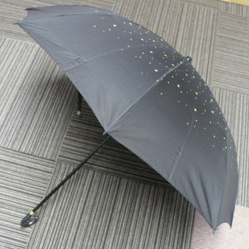 a05736傘 雨傘 折り畳み 折りたたみ傘 ブラック 黒 星【USED】