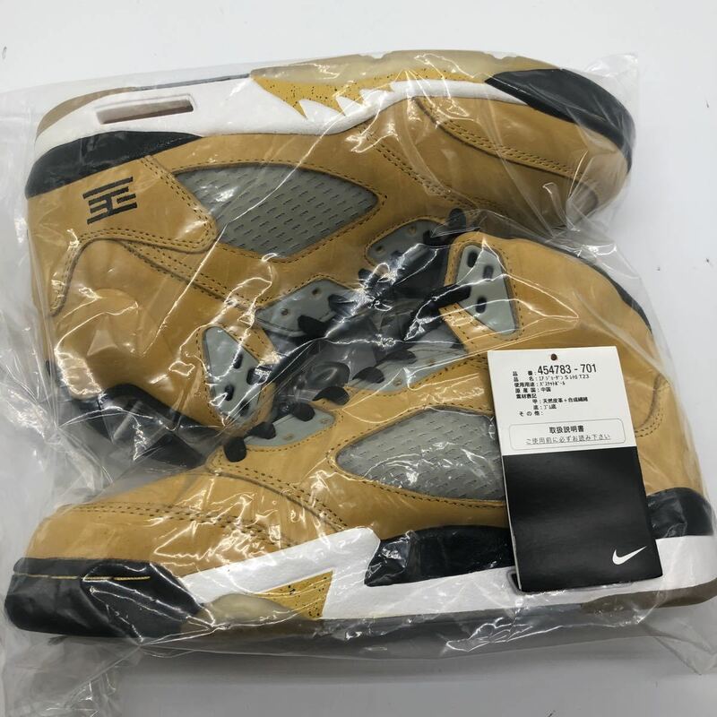 未使用品 NIKE AIR JORDAN 5 RETRO T23 26cm/US8 454783-701 vrsty mz/anthrct-wlf gry-blk エア ジョーダン