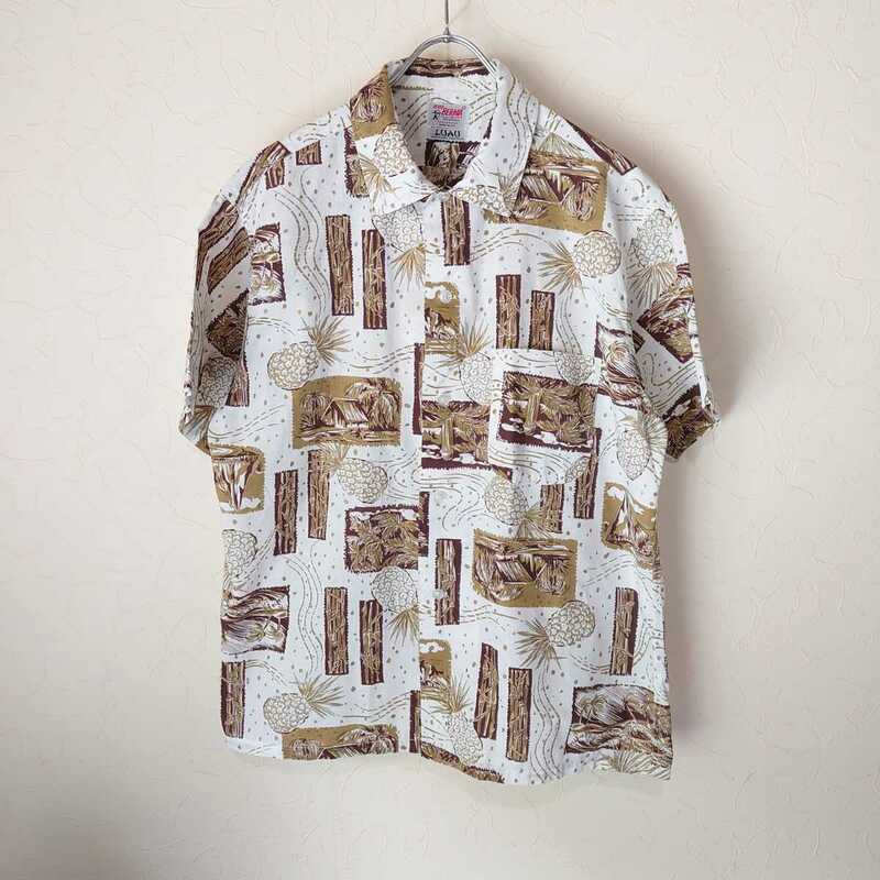 60s ハワイアンシャツ ビンテージハワイアンシャツ ビンテージアロハシャツ ビンテージ総柄シャツ ビンテージオープンカラーシャツ 50s