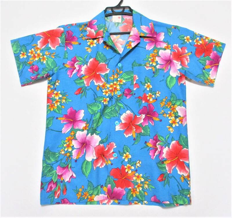 （中古）訳アリ　JUNE Original Sun Wear アートシャツ ガラシャツ Made in Okinawa　サイズM