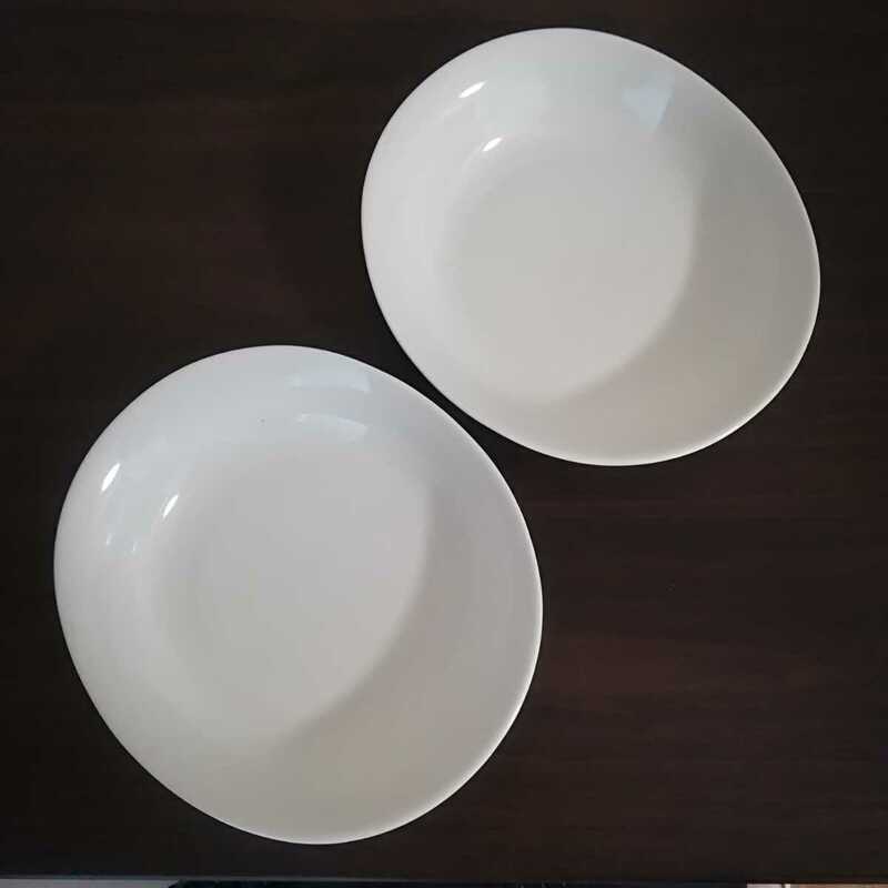 楕円形　プレート　2枚セット　お皿　白　ホワイト　シンプル　プレート皿 