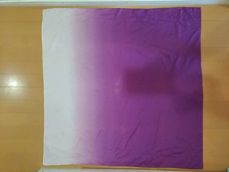 送料無料！白×紫のグラデーション風呂敷/約90センチ×91センチ