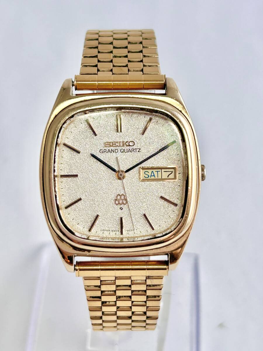 ML1023【RUP】★1円～ 稼働品 SEIKO セイコー GRAND QUARTZ グランドクォーツ デイデイト ゴールド 9943-5010 QZ メンズ腕時計 スクエア