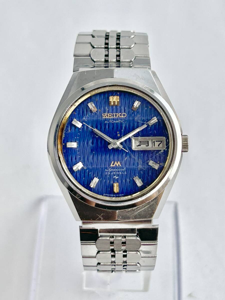 ML1024【RUP】★1円～ 稼働品 SEIKO セイコー ロードマチック スペシャル 5206-6100 23石 AT/自動巻 デイデイト ブルー文字盤 メンズ腕時計