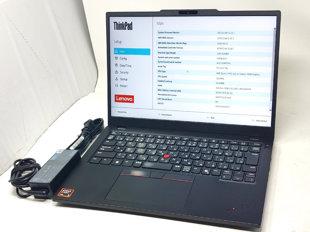 ★2025年発売★Lenovo L13 Gen6★Ryzen 5 Pro 215w★メモリ16GB★13.3インチ★ACアダプタ付属★ストレージなし ジャンク 780