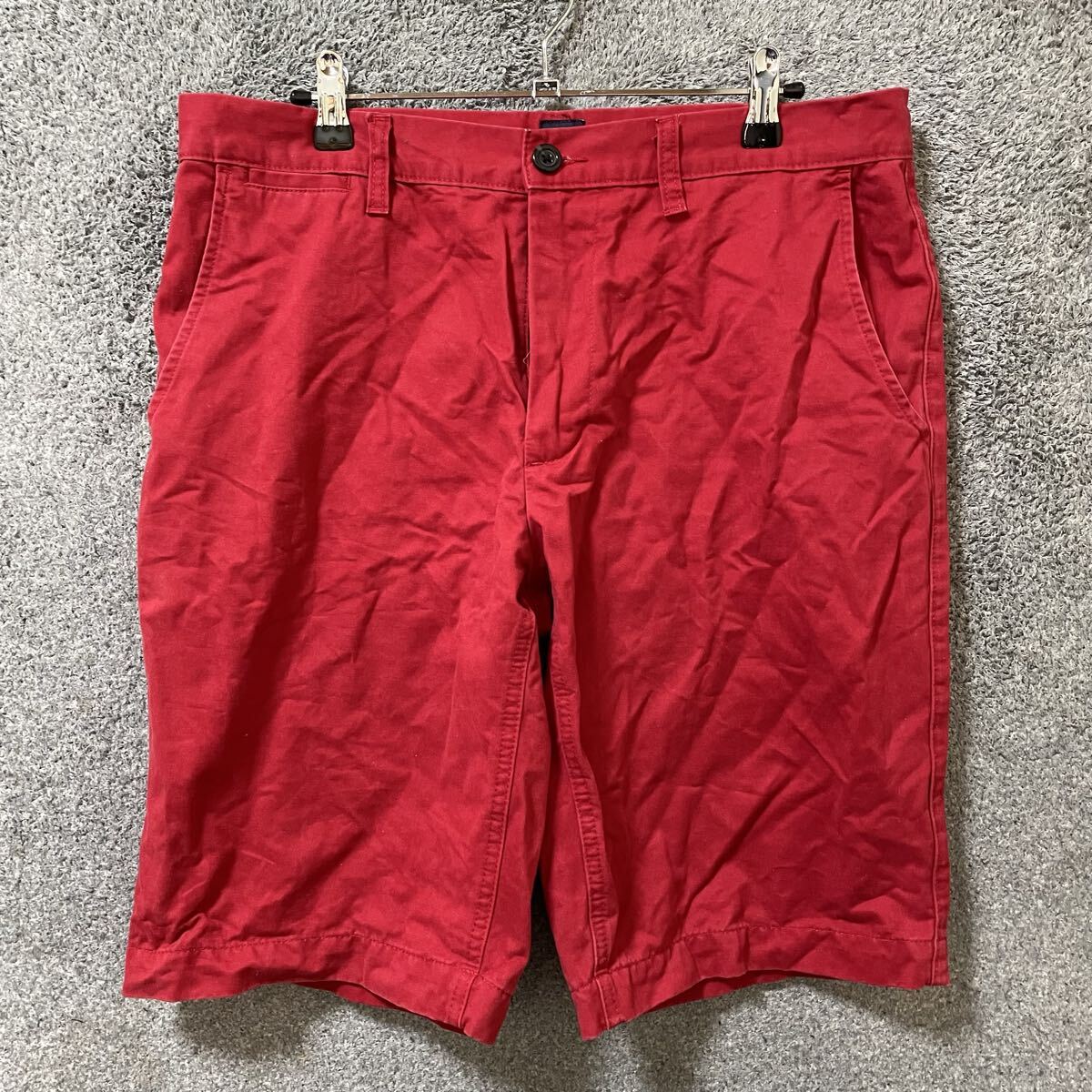 【F黒】GAP ギャップ ハーフパンツ ショートパンツ サイズ33 レッド 赤 チノパン コットン ボトムス 最落なし
