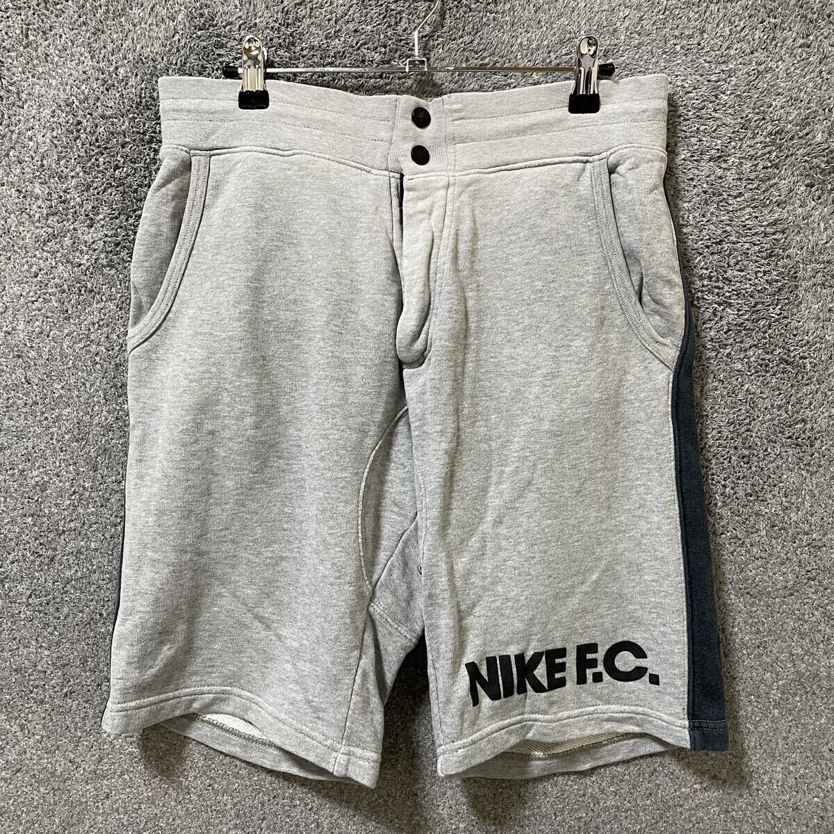 【Oピ】NIKE ナイキ ショートパンツ サイズM グレー NIKE F.C. ロゴ スウェット メンズ ボトムス 最落なし