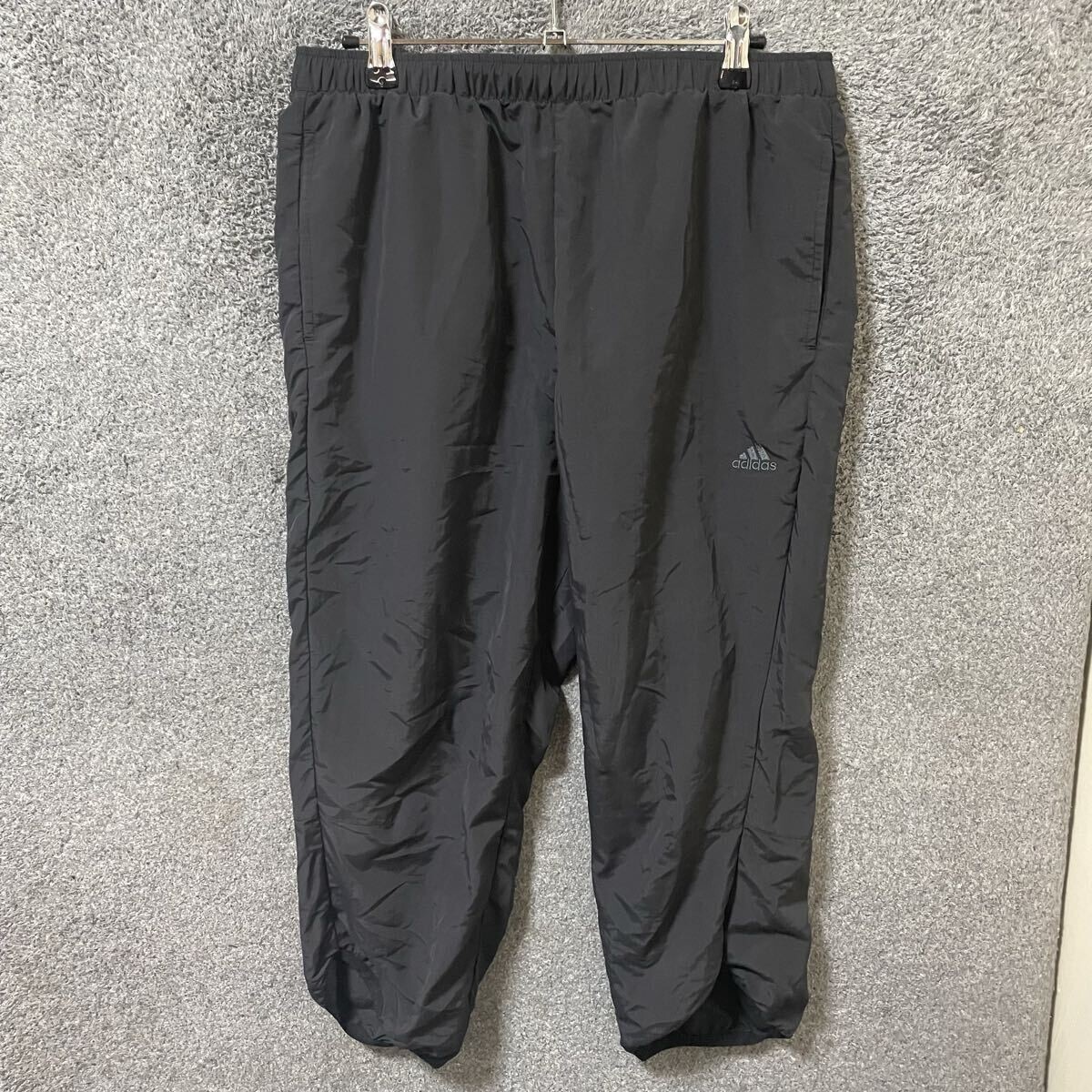【Gオ】adidas アディダス トラックパンツ ジャージ サイズOT ブラック ナイロン スポーツ シンプル メンズ ボトムス 最落なし
