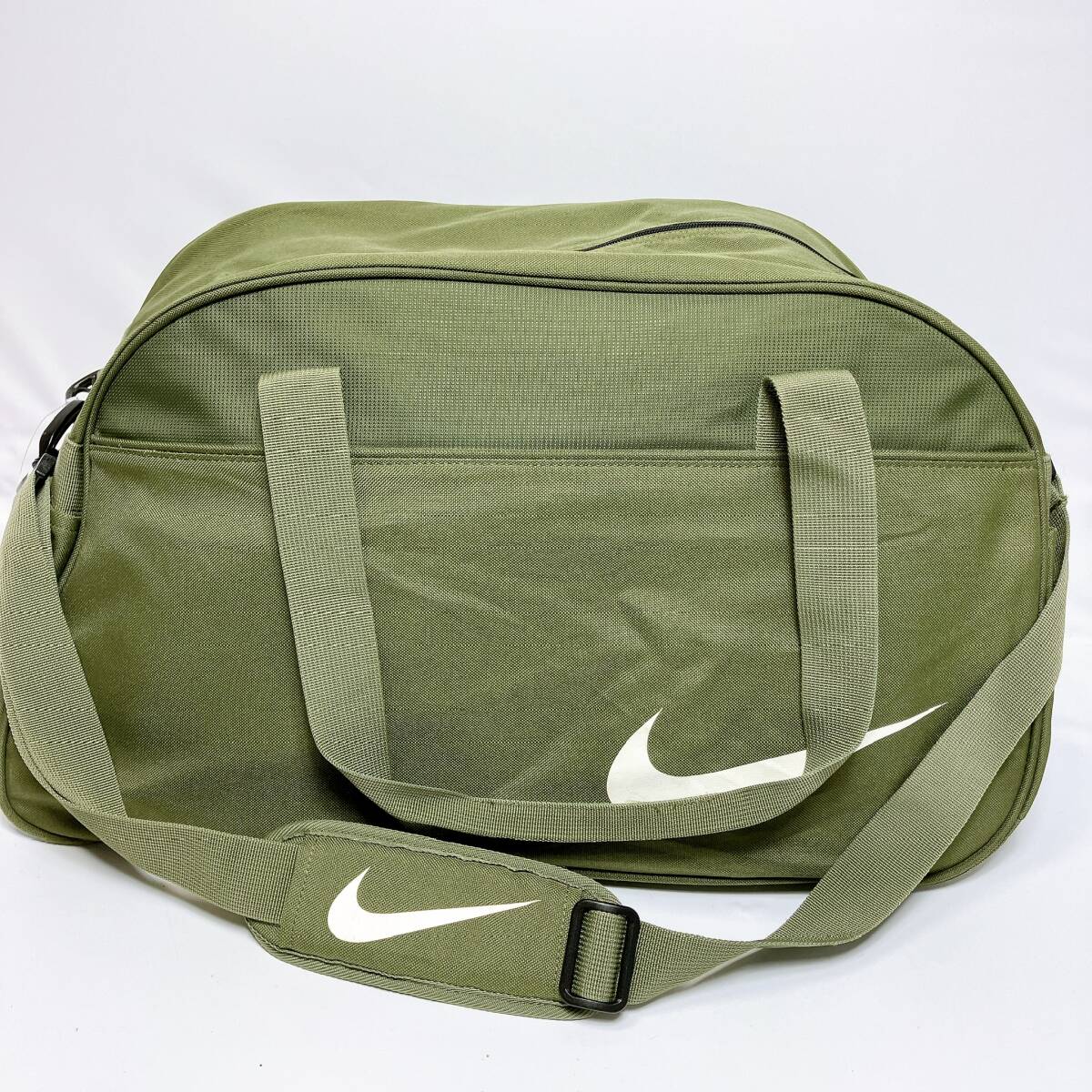 D1918◯ NIKE ナイキ ボストンバッグ ダッフルバッグ キャンバス カーキ グリーン 緑 ロゴ ビッグロゴ ナイロン ショルダーバッグ