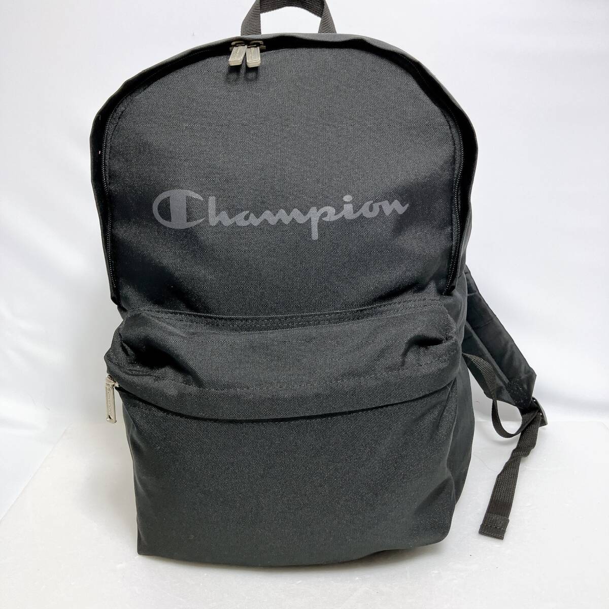D2038◯ Champion チャンピオン リュックサック バックパック デイパック ブラック 黒 ナイロン ロゴ ファスナー ユニセックス