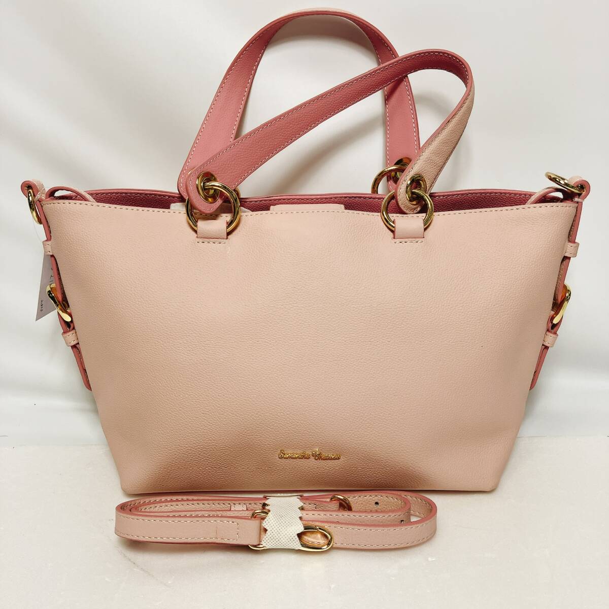 D2111◯ Samantha Thavasa サマンサタバサ 2WAY ショルダーバッグ ハンドバッグ トートバッグ ピンク パステル レザー レディース