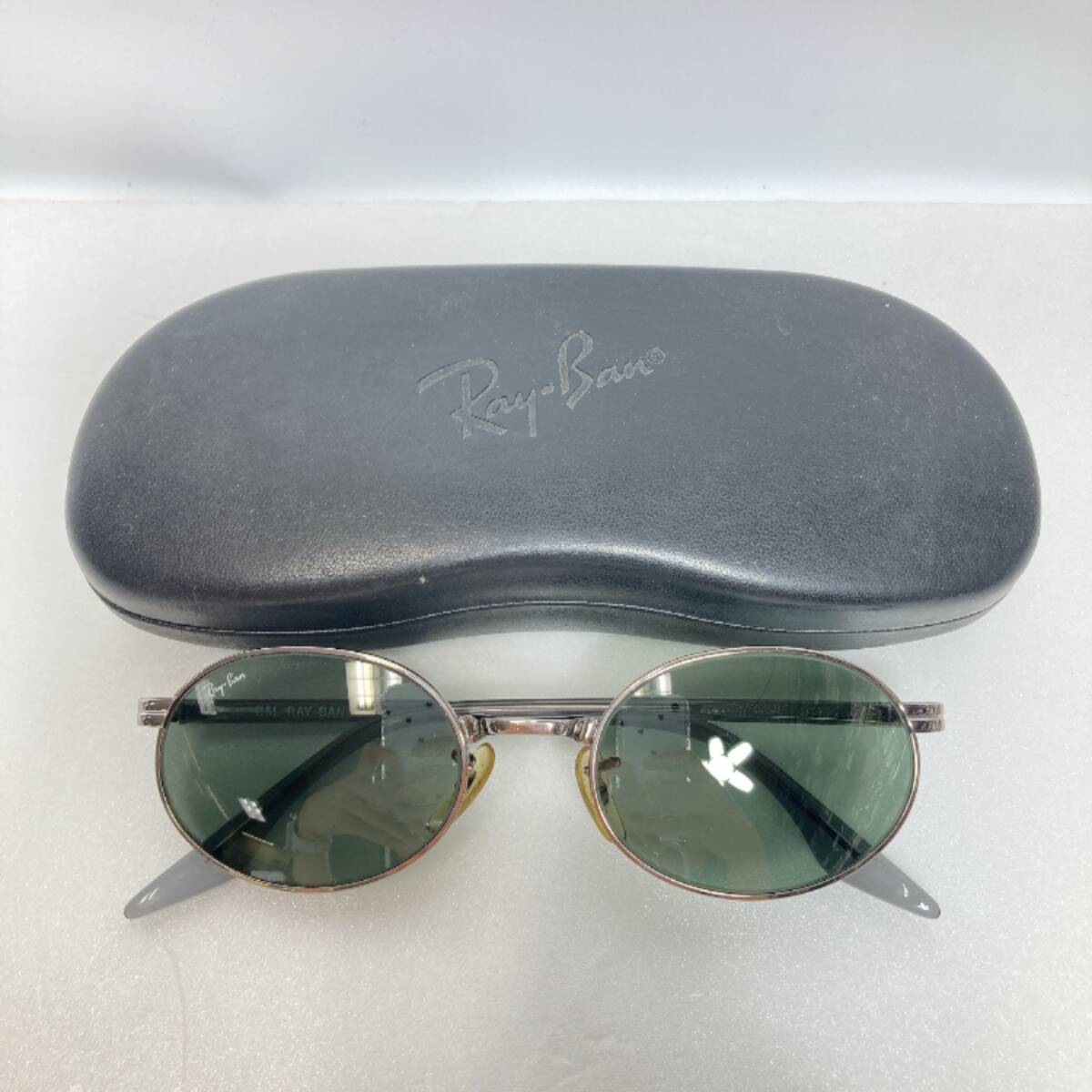 5120◯ Ray Ban レイバン ボシュロム社製 B＆L サングラス W2187 シルバーフレーム グリーンレンズ オーバル型 アメリカン メタルフレーム