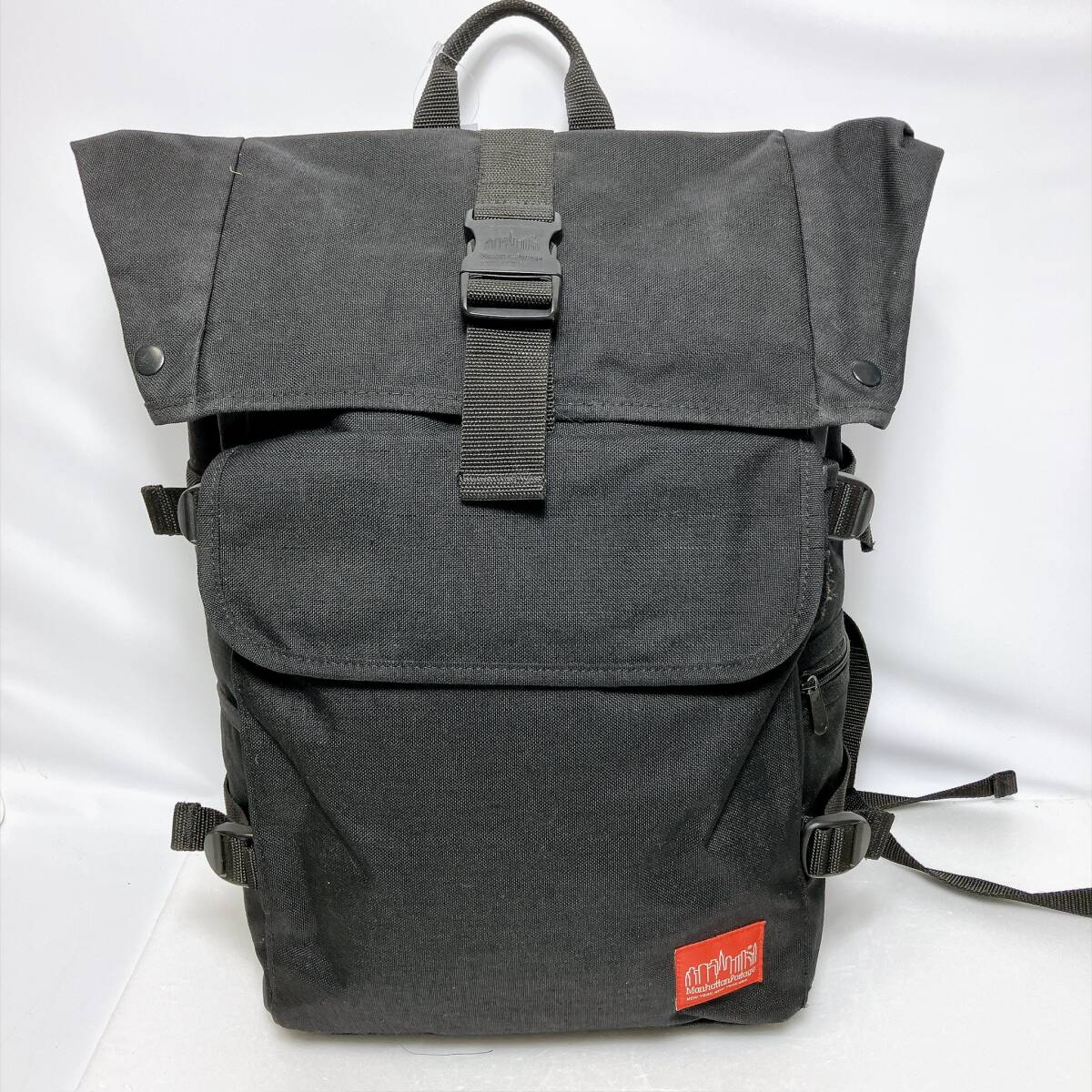 D2149◯ Manhattanportage マンハッタンポーテージ リュックサック バックパック ブラック 黒 キャンバス 赤 ロゴ ユニセックス