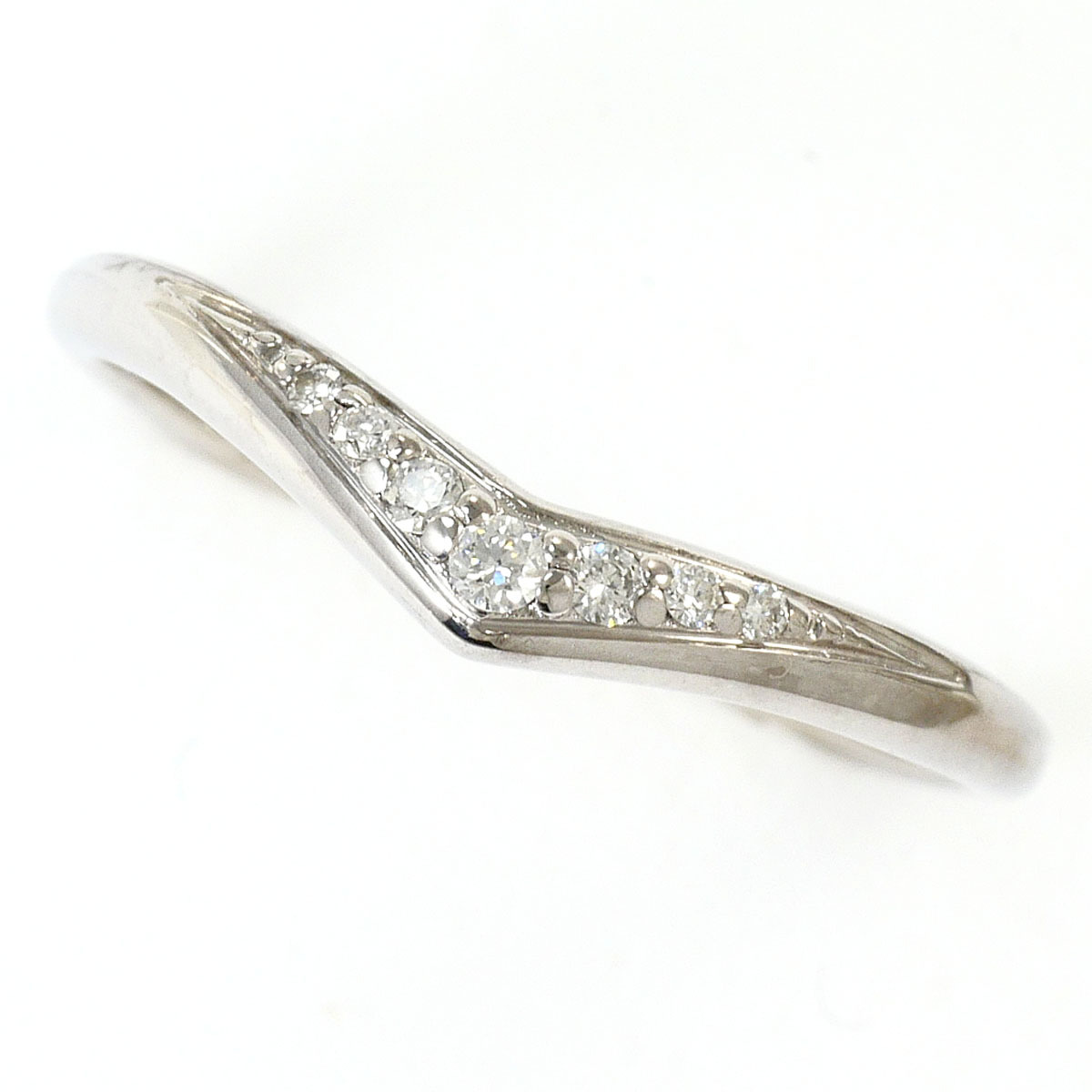 スタージュエリー STAR JEWELRY K10WG リング・指輪 9号 ダイヤ 0.04 総重量約0.9g ジュエリー 中古 美品 送料無料☆0315