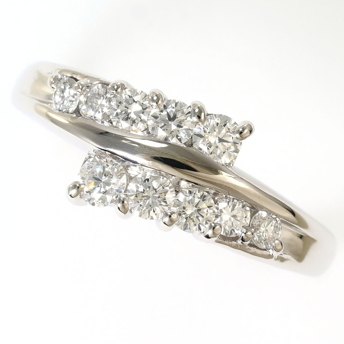 PT900/プラチナ リング・指輪 11.5号 ダイヤ 0.50 鑑別書 総重量約4.7g ジュエリー 中古 美品 送料無料☆0338