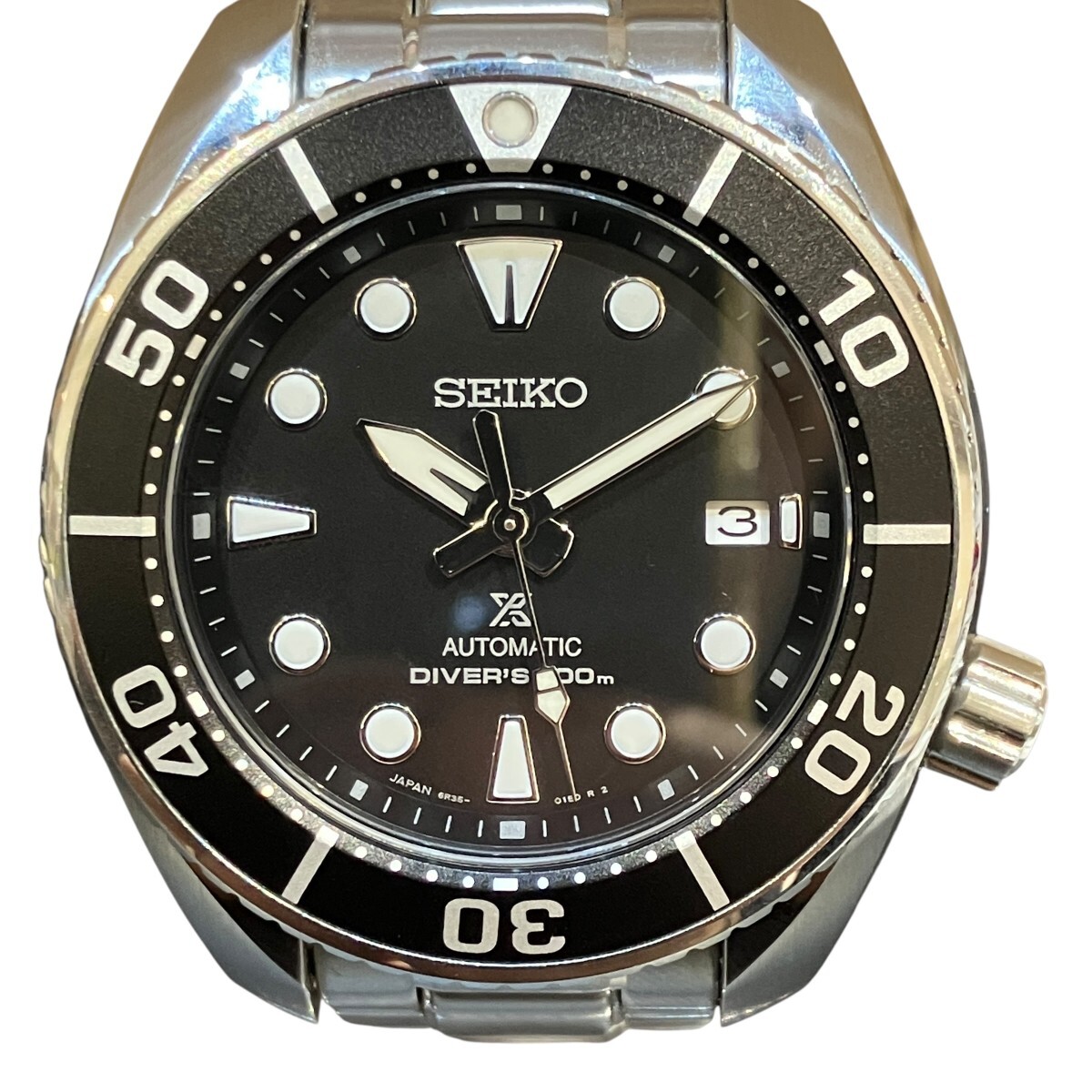 セイコー SEIKO プロスペックス 腕時計 総重量約177.6g SS SS 自動巻き ブラック文字盤 6R35-00A0 中古☆0301