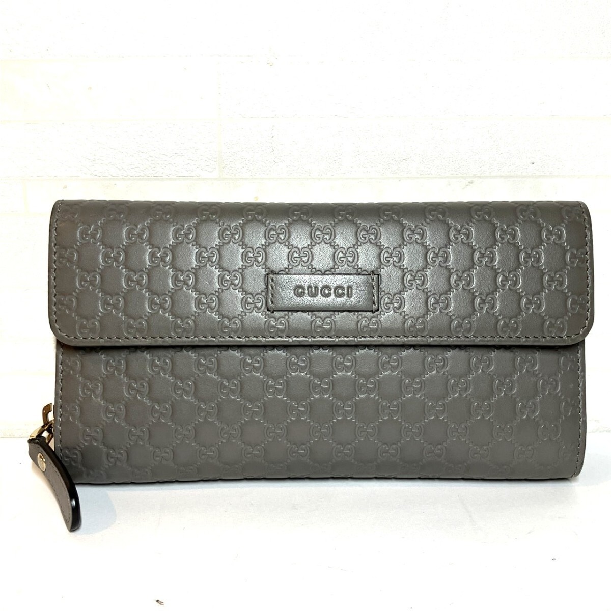 グッチ GUCCI 長財布 マイクログッチシマ レザー 449364 中古☆0333
