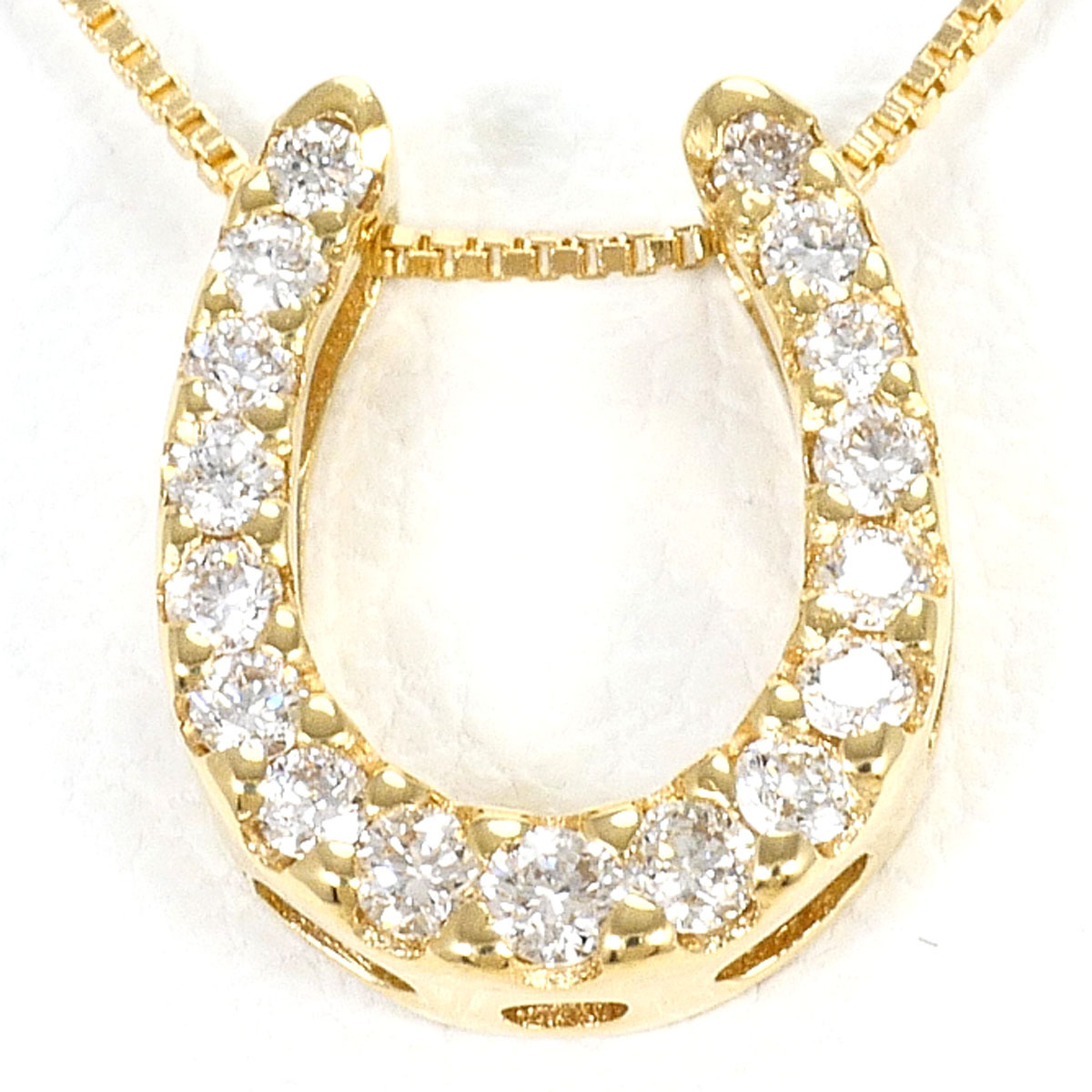 K18YG ネックレス ダイヤ 0.11 総重量約1.5g 約40cm ジュエリー 中古 美品 送料無料☆0315