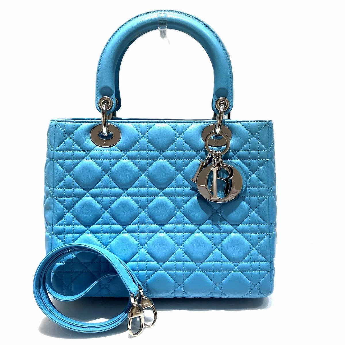 クリスチャンディオール Christian Dior レディディオール ハンドバッグ カナージュ レザー 中古☆0202