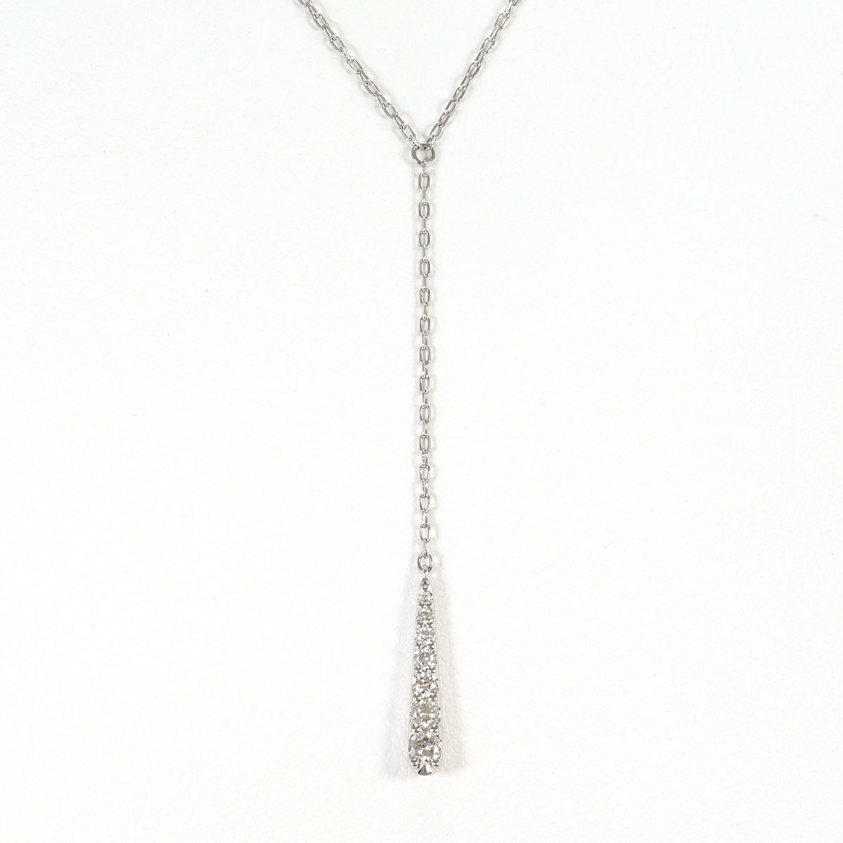PT900/プラチナ ネックレス ダイヤ 0.15 総重量約2.1g 約45cm ジュエリー 中古 美品 送料無料☆0315