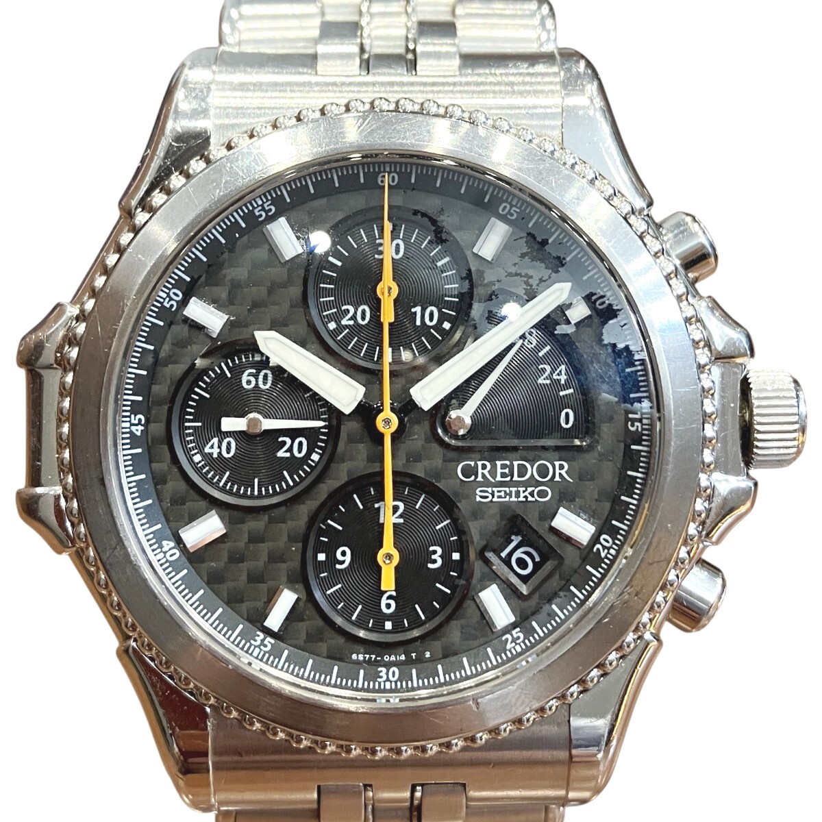 セイコー SEIKO 腕時計 クレドール 総重量約160.8g SS 自動巻き ブラック文字盤 6S77-0A10　GCBK997 中古☆0312