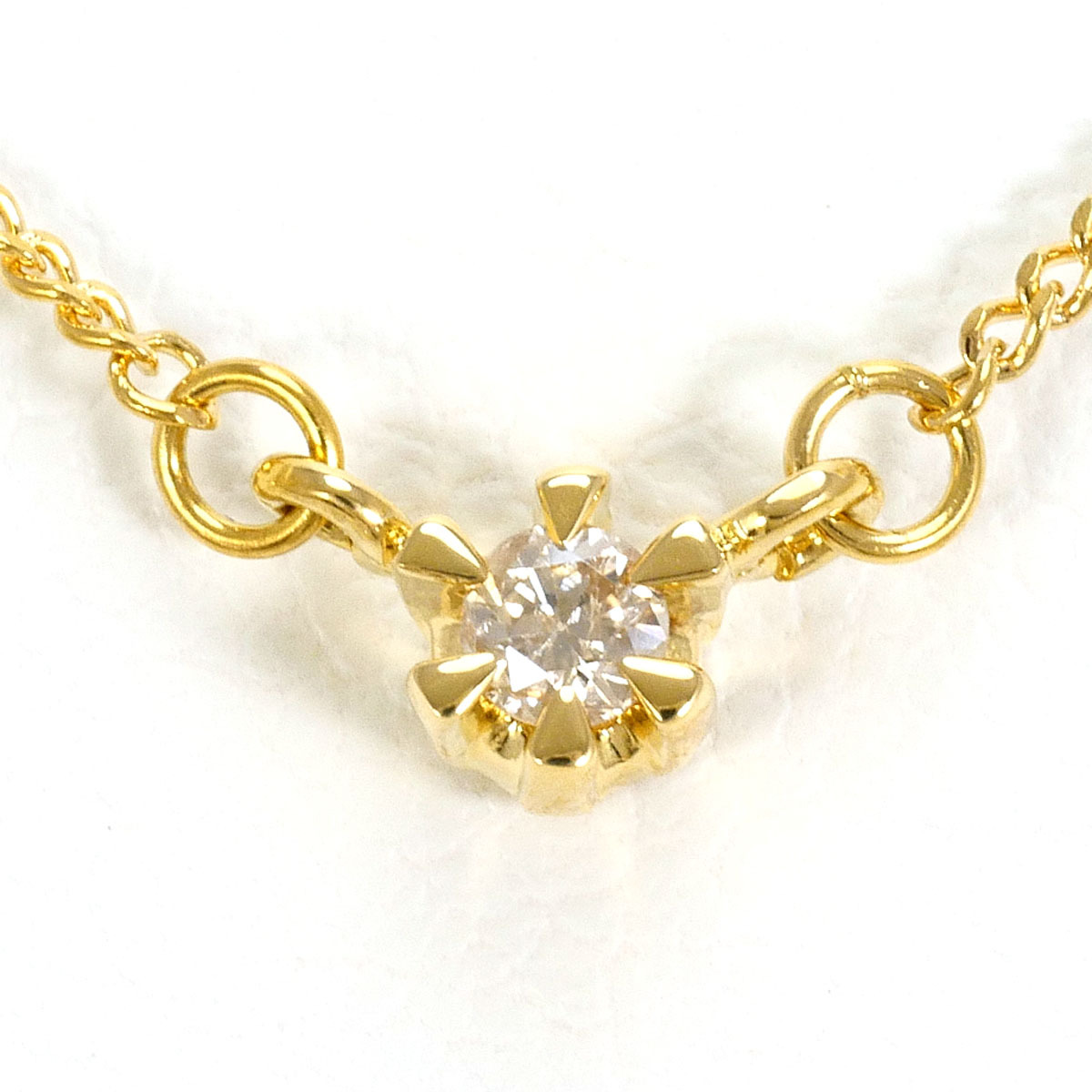 K18YG ネックレス ダイヤ 0.05 総重量約1.7g 約41cm ジュエリー 中古 美品 送料無料☆0338