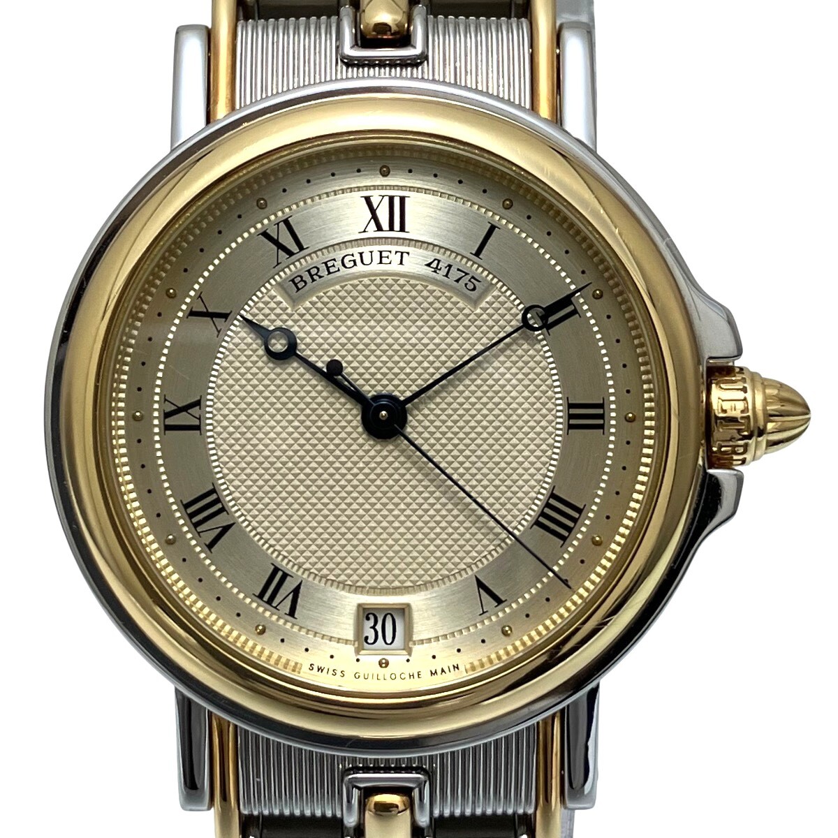 ブレゲ Breguet マリーン 腕時計 総重量約94.6g SS SS 自動巻き ゴールド文字盤 4400SA/12/X70 中古☆0323