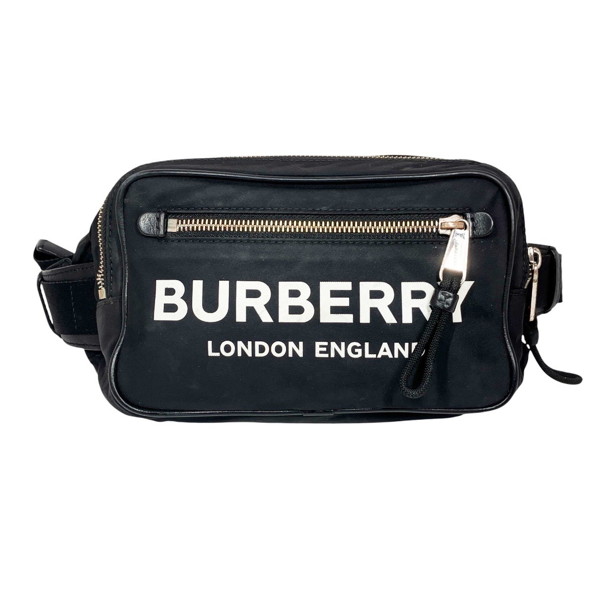 バーバリー BURBERRY ウェストバッグ ボディバッグ ロゴプリント ナイロン レザー 中古☆0331