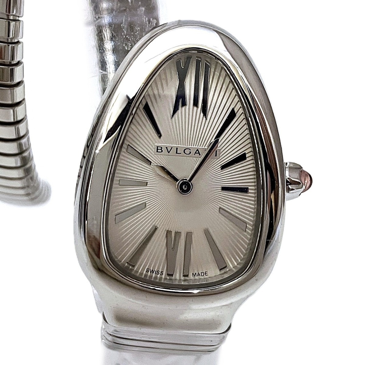 ブルガリ BVLGARI セルペンティ 腕時計 総重量約61.2g SS SS クオーツ シルバー文字盤 SP35S 中古☆0323