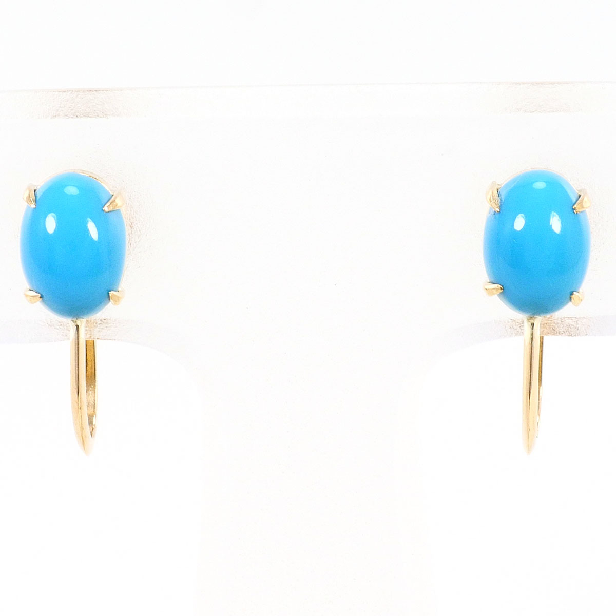 K18YG イヤリング ターコイズ 総重量約1.4g ジュエリー 中古 美品 送料無料☆0315