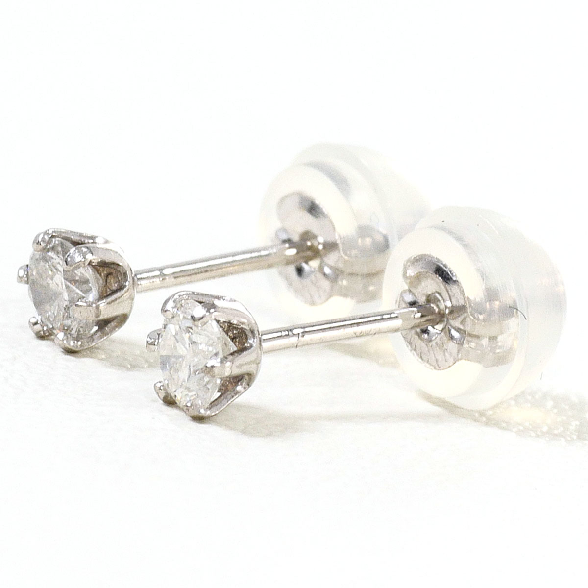 K18WG ピアス ダイヤ 総重量約0.2g ジュエリー 中古 美品 送料無料☆0315